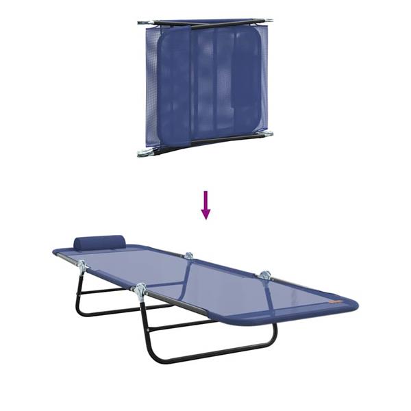 Grote foto vidaxl opvouwbare zonnebed marineblauw 182 x 55 x 85.5cm textileen tuin en terras tuinmeubelen