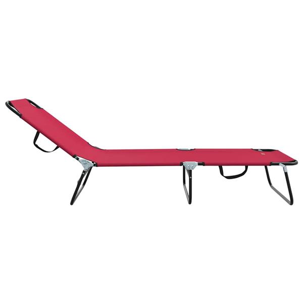 Grote foto vidaxl opvouwbare zonnebed 2 persoon 2 pcs rood 56 x 189 x 87cm stof tuin en terras tuinmeubelen