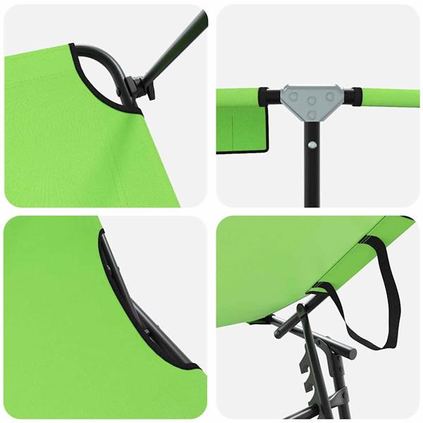 Grote foto vidaxl opvouwbare zonnebed 2 persoon 2 pcs groen 56 x 190 x 81cm stof tuin en terras tuinmeubelen