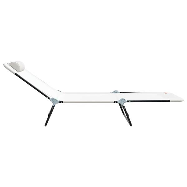 Grote foto vidaxl opvouwbare zonnebed cr me 182 x 55 x 85.5cm textileen tuin en terras tuinmeubelen