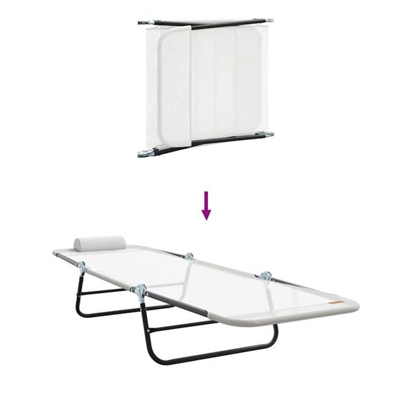 Grote foto vidaxl opvouwbare zonnebed cr me 182 x 55 x 85.5cm textileen tuin en terras tuinmeubelen