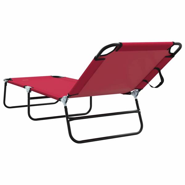 Grote foto vidaxl opvouwbare zonnebed 2 persoon 2 pcs rood 56 x 189 x 87cm stof tuin en terras tuinmeubelen