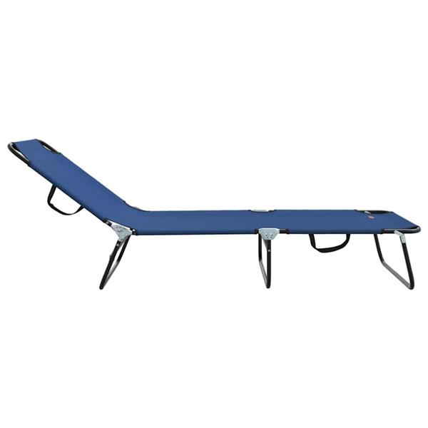 Grote foto vidaxl opvouwbare zonnebed 2 persoon 2 pcs blauw 56 x 189 x 87cm stof tuin en terras tuinmeubelen