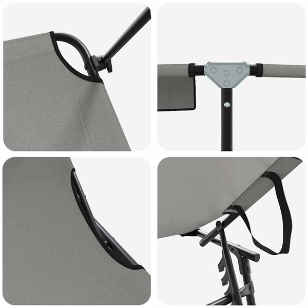 Grote foto vidaxl opvouwbare zonnebed 2 persoon 2 pcs grijs 56 x 190 x 81cm stof tuin en terras tuinmeubelen