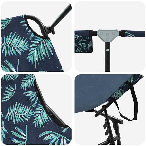 Grote foto vidaxl opvouwbare zonnebed met kussen groen 56 x 190 x 81cm stof tuin en terras tuinmeubelen