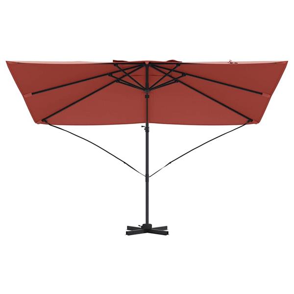 Grote foto vidaxl cantilever roma parasol rood en zwart 352 x 251 x 260 cm tuin en terras overige tuin en terras