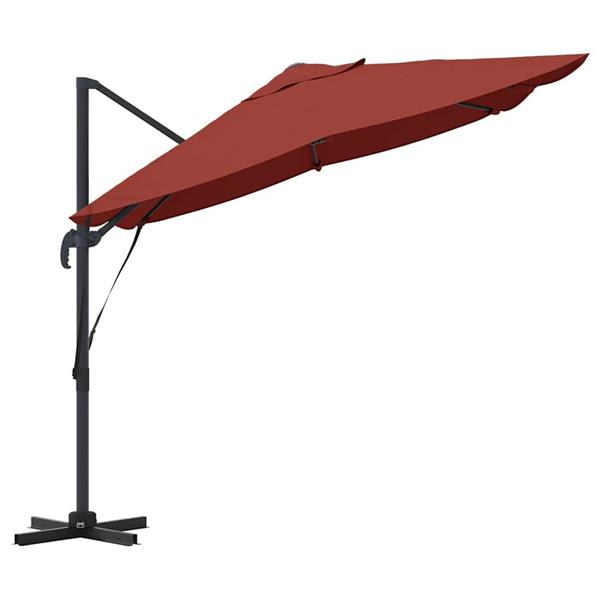 Grote foto vidaxl cantilever roma parasol rood en zwart 352 x 251 x 260 cm tuin en terras overige tuin en terras