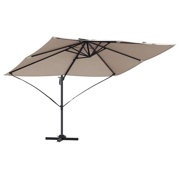 Grote foto vidaxl parasol taupe 351 x 250 x 260 cm polyester en aluminium tuin en terras overige tuin en terras