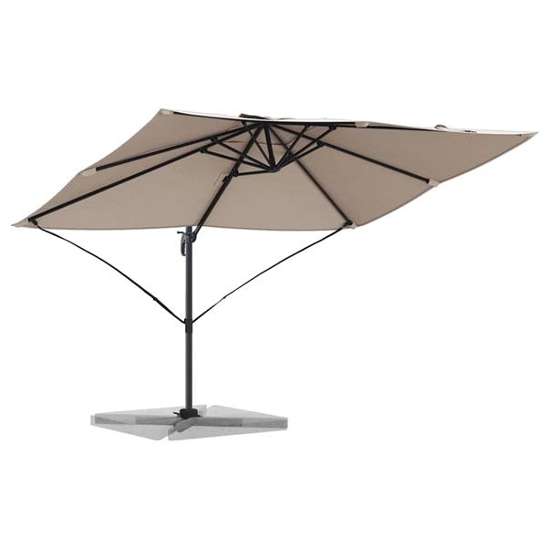 Grote foto vidaxl parasol taupe 351 x 250 x 260 cm polyester en aluminium tuin en terras overige tuin en terras