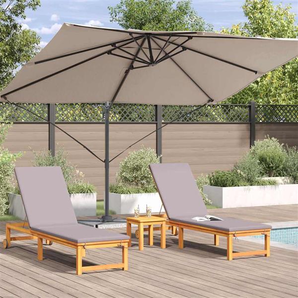 Grote foto vidaxl parasol taupe 351 x 250 x 260 cm polyester en aluminium tuin en terras overige tuin en terras