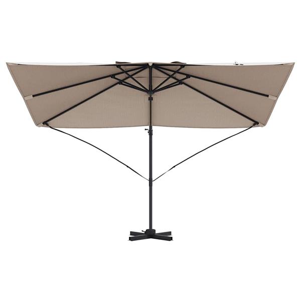Grote foto vidaxl parasol taupe 351 x 250 x 260 cm polyester en aluminium tuin en terras overige tuin en terras