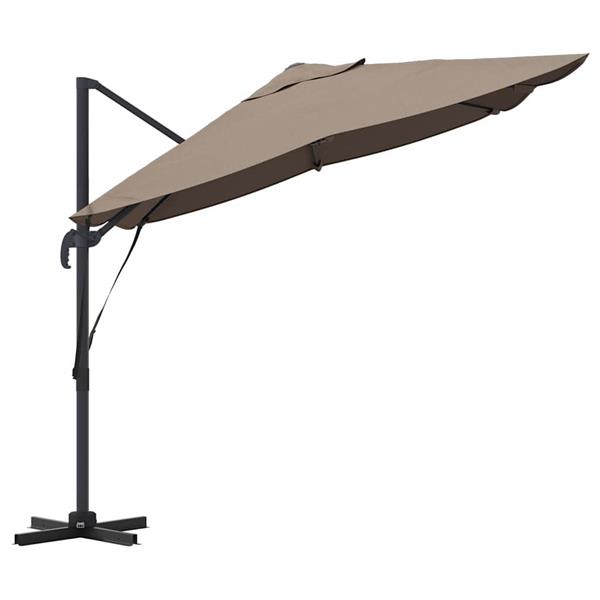 Grote foto vidaxl parasol taupe 351 x 250 x 260 cm polyester en aluminium tuin en terras overige tuin en terras