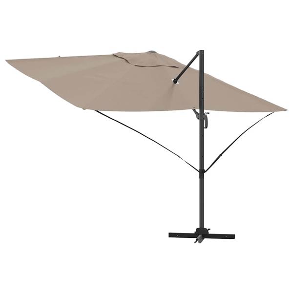 Grote foto vidaxl parasol taupe 351 x 250 x 260 cm polyester en aluminium tuin en terras overige tuin en terras