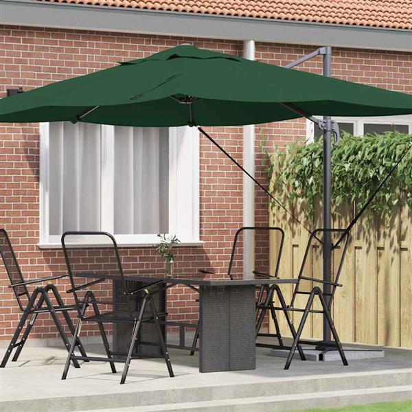 Grote foto vidaxl cantilever roma parasol groen en zwart 352 x 251 x 260 cm tuin en terras overige tuin en terras