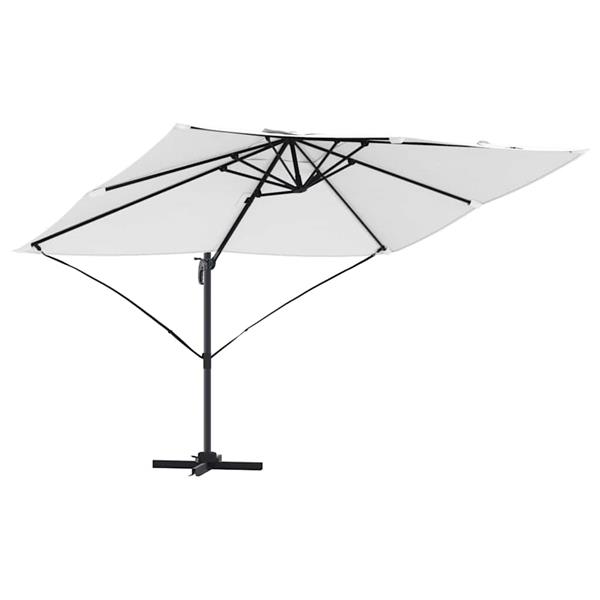 Grote foto vidaxl parasol zand 351 x 250 x 260 cm polyester en aluminium tuin en terras overige tuin en terras