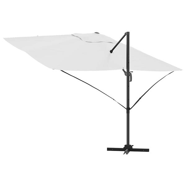 Grote foto vidaxl parasol zand 351 x 250 x 260 cm polyester en aluminium tuin en terras overige tuin en terras