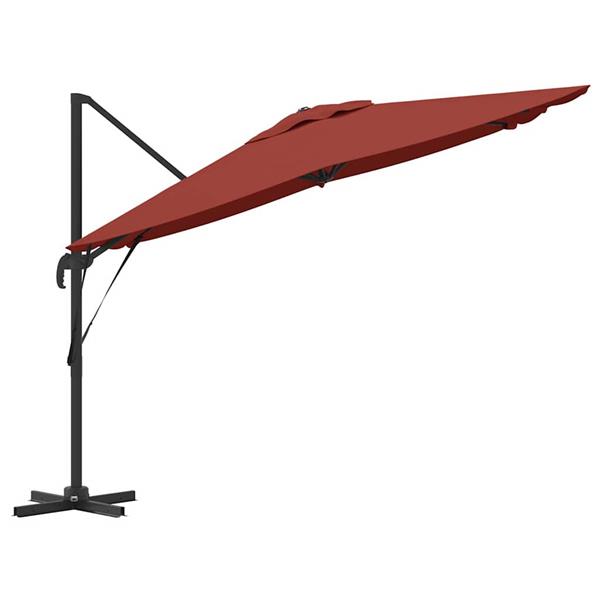 Grote foto vidaxl roma parasol rood 286 x 285 x 265 cm polyester en aluminium tuin en terras overige tuin en terras