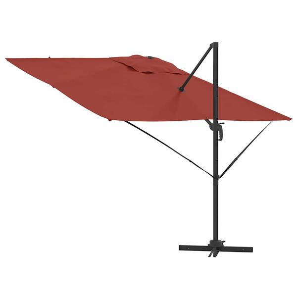 Grote foto vidaxl roma parasol rood 286 x 285 x 265 cm polyester en aluminium tuin en terras overige tuin en terras