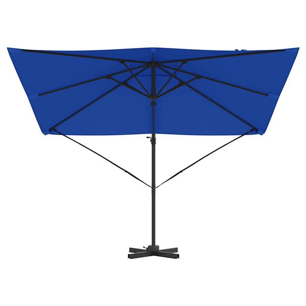 Grote foto vidaxl roma parasol blauw 286 x 284 x 265 cm aluminium en polyester tuin en terras overige tuin en terras