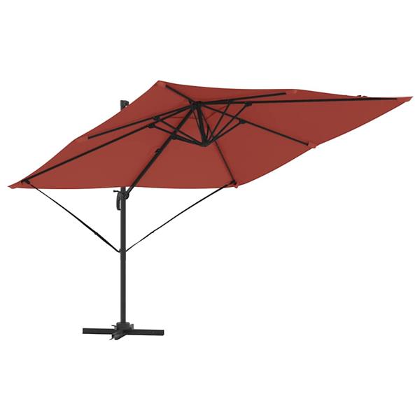 Grote foto vidaxl roma parasol rood 286 x 284 x 265 cm aluminium en polyester tuin en terras overige tuin en terras