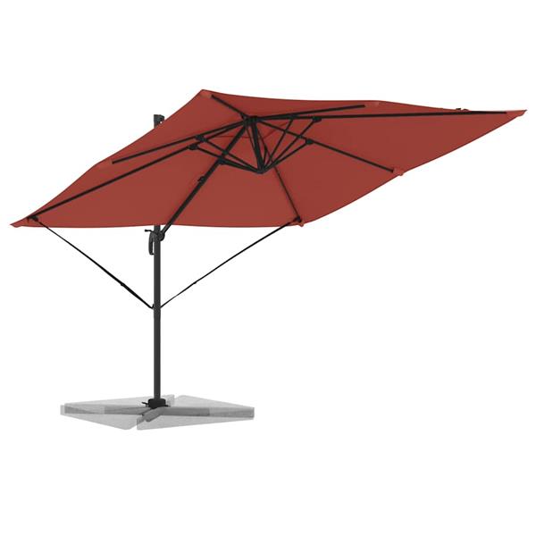 Grote foto vidaxl roma parasol rood 286 x 284 x 265 cm aluminium en polyester tuin en terras overige tuin en terras