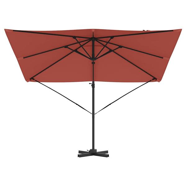 Grote foto vidaxl roma parasol rood 286 x 284 x 265 cm aluminium en polyester tuin en terras overige tuin en terras