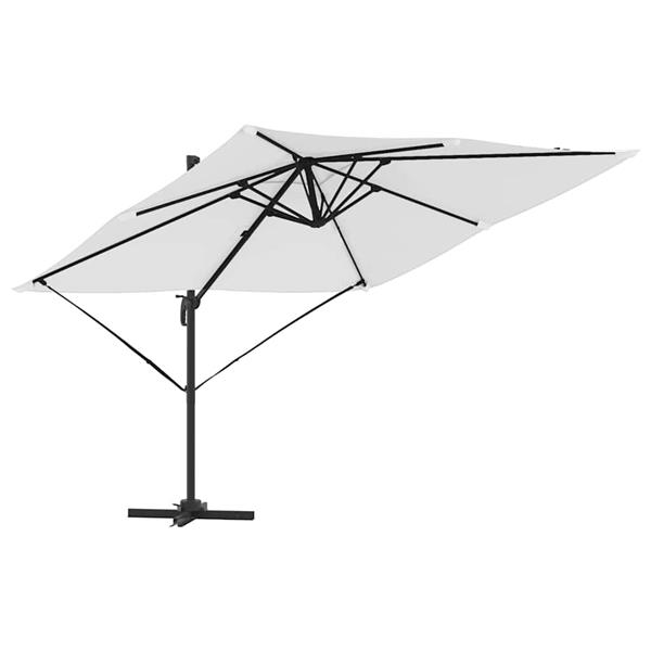 Grote foto vidaxl roma parasol beige 286 x 285 x 265 cm polyester en aluminium tuin en terras overige tuin en terras