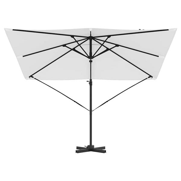 Grote foto vidaxl roma parasol beige 286 x 285 x 265 cm polyester en aluminium tuin en terras overige tuin en terras