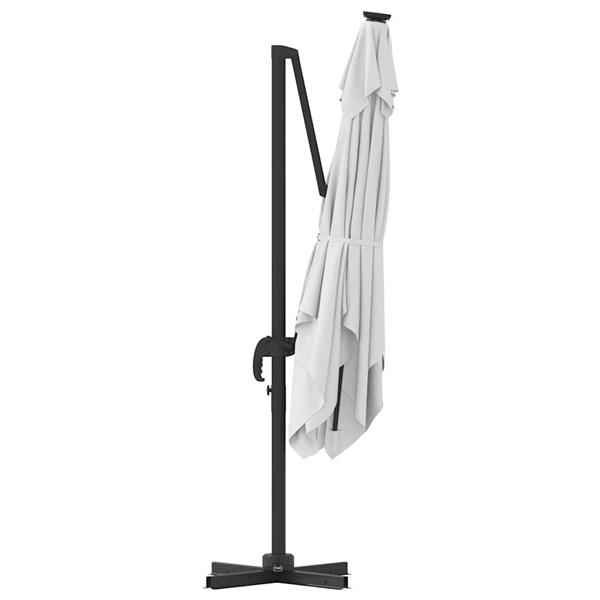 Grote foto vidaxl roma parasol beige 286 x 285 x 265 cm polyester en aluminium tuin en terras overige tuin en terras