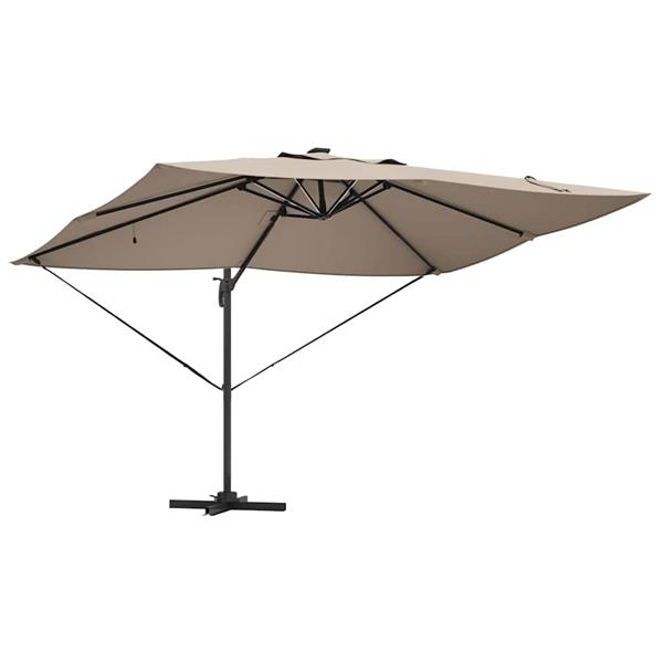 Grote foto vidaxl cantilever roma parasol taupe en zwart 352 x 251 x 265 cm tuin en terras overige tuin en terras