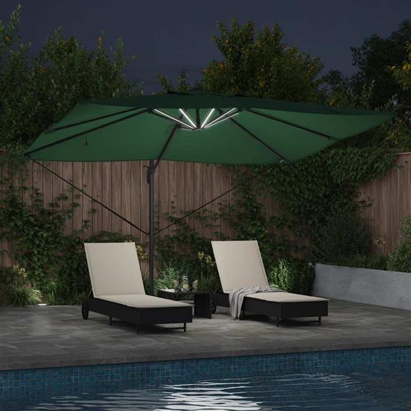 Grote foto vidaxl cantilever roma parasol groen en zwart 352 x 251 x 265 cm tuin en terras overige tuin en terras