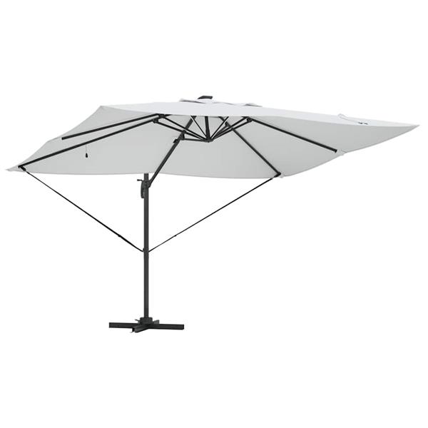 Grote foto vidaxl parasol met slot zand 352 x 251 x 265 cm polyester en aluminium tuin en terras overige tuin en terras