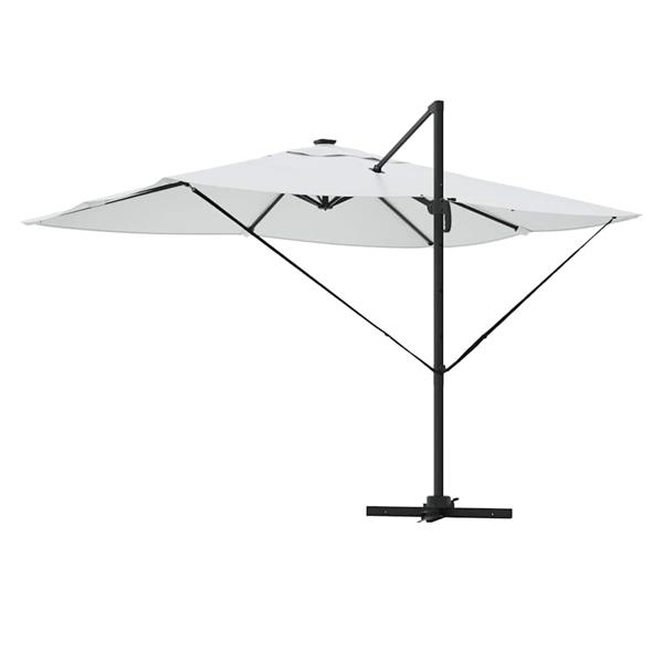 Grote foto vidaxl parasol met slot zand 352 x 251 x 265 cm polyester en aluminium tuin en terras overige tuin en terras