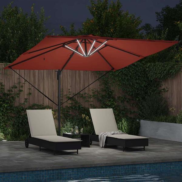Grote foto vidaxl parasol terracotta 286 x 285 x 270 cm aluminium tuin en terras overige tuin en terras