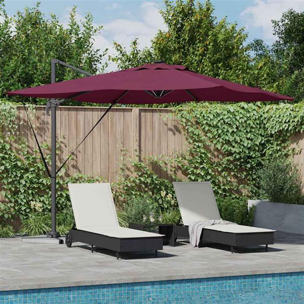Grote foto vidaxl parasol bordeauxrood 286 x 285 x 270 cm aluminium tuin en terras overige tuin en terras