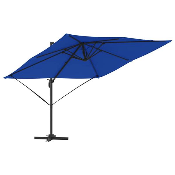 Grote foto vidaxl roma parasol blauw 286 x 284 x 265 cm aluminium en polyester tuin en terras overige tuin en terras