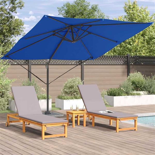 Grote foto vidaxl roma parasol blauw 286 x 284 x 265 cm aluminium en polyester tuin en terras overige tuin en terras