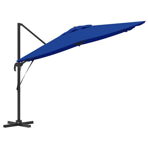Grote foto vidaxl roma parasol blauw 286 x 284 x 265 cm aluminium en polyester tuin en terras overige tuin en terras