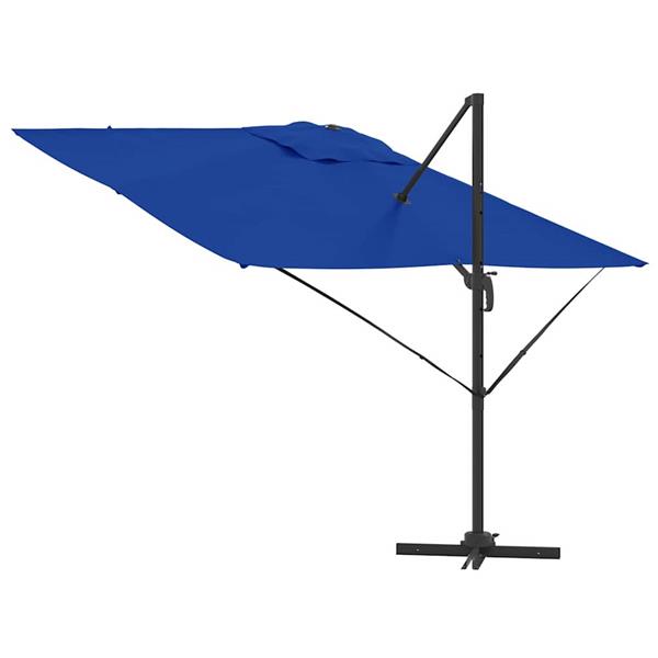 Grote foto vidaxl roma parasol blauw 286 x 284 x 265 cm aluminium en polyester tuin en terras overige tuin en terras