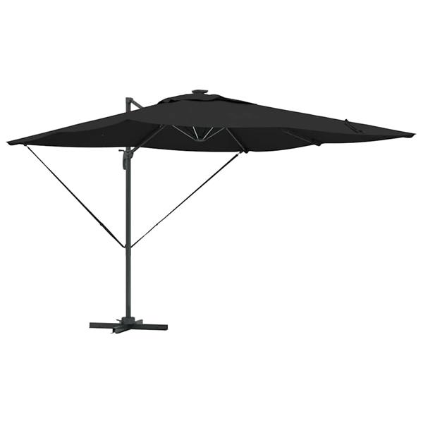 Grote foto vidaxl parasol zwart 286 x 285 x 270 cm aluminium tuin en terras overige tuin en terras