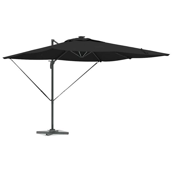 Grote foto vidaxl parasol zwart 286 x 285 x 270 cm aluminium tuin en terras overige tuin en terras