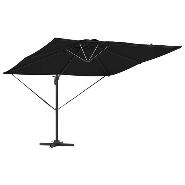 Grote foto vidaxl parasol zwart 286 x 285 x 270 cm aluminium tuin en terras overige tuin en terras