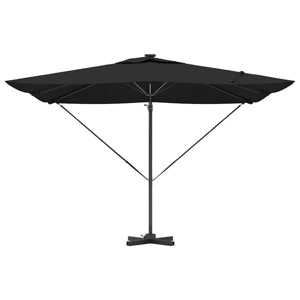 Grote foto vidaxl parasol zwart 286 x 285 x 270 cm aluminium tuin en terras overige tuin en terras