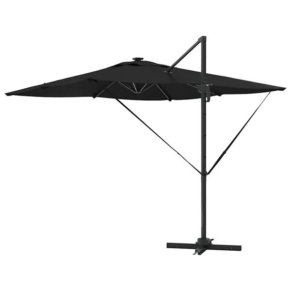 Grote foto vidaxl parasol zwart 286 x 285 x 270 cm aluminium tuin en terras overige tuin en terras
