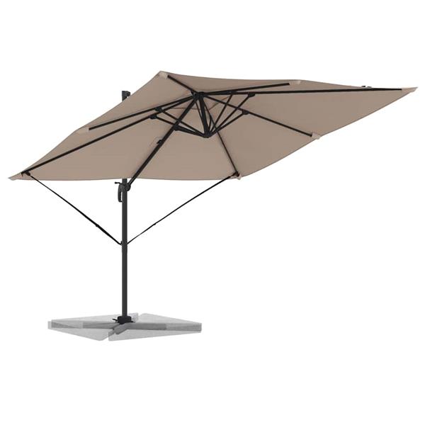 Grote foto vidaxl roma parasol taupe 286 x 284 x 265 cm aluminium en polyester tuin en terras overige tuin en terras