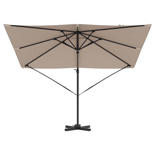 Grote foto vidaxl roma parasol taupe 286 x 284 x 265 cm aluminium en polyester tuin en terras overige tuin en terras