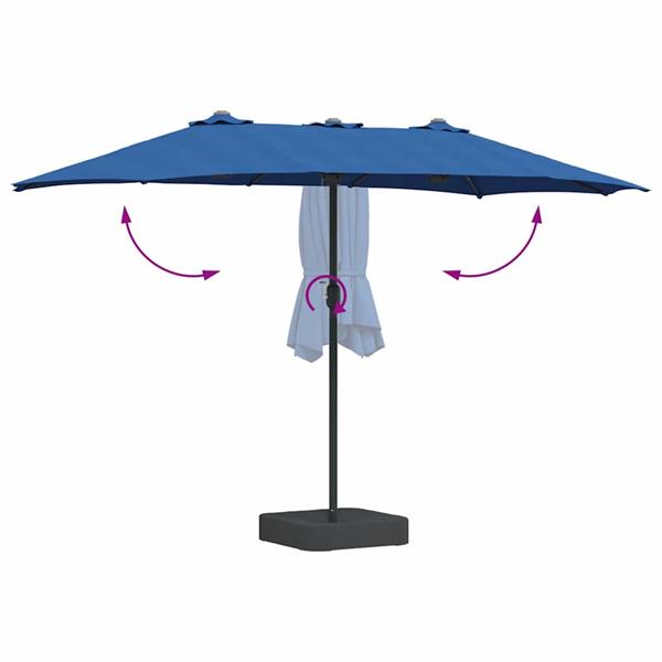 Grote foto vidaxl tuinparasol azurblauw 385 x 209 x 244 cm polyester tuin en terras overige tuin en terras