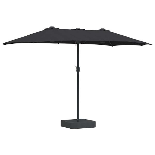 Grote foto vidaxl tuinparasol zwart 385 x 209 x 244 cm stof tuin en terras overige tuin en terras