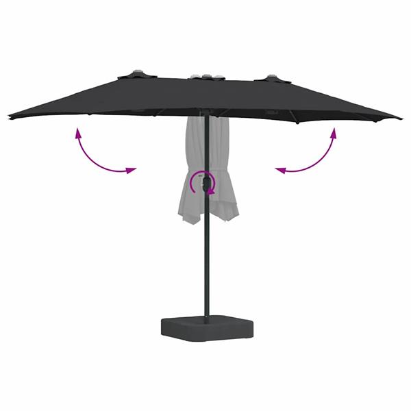 Grote foto vidaxl tuinparasol zwart 385 x 209 x 244 cm stof tuin en terras overige tuin en terras