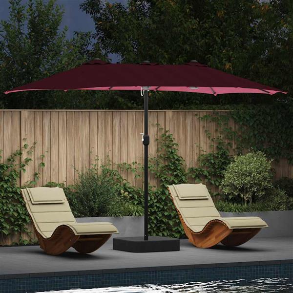 Grote foto vidaxl tuinparasol bordeauxrood 385 x 209 x 244 cm stof tuin en terras overige tuin en terras